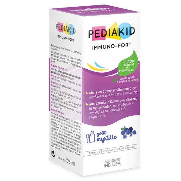 Sirop Immuno-fort Pédiakid - Gout myrtille - 125ml
