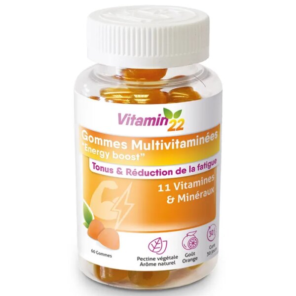 Vitamin'22 multivitaminées Energy Boost 60 gummies