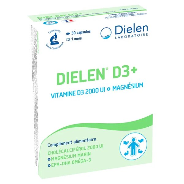 Vitamine D3 2000ui + magnésium 30 capsules