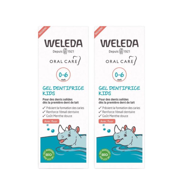 Weleda - Kids Gel Dentifrice 0-6 Ans Avec Fluor - 2x50ml