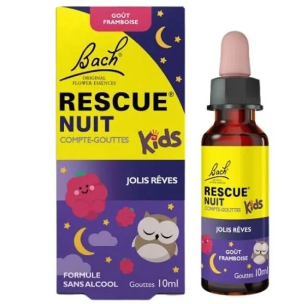 Rescue Nuit Bach Kids Compte-Gouttes Framboise 10 ml