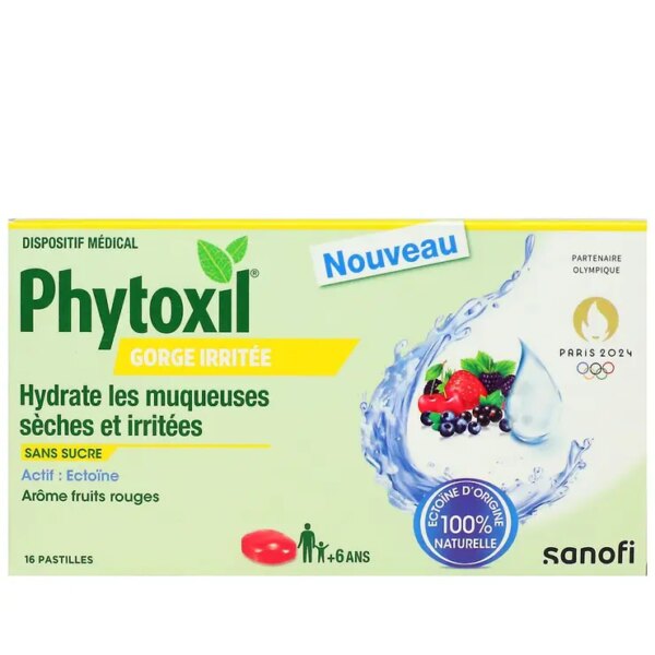 Gorge irritée +6 ans fruits rouges 16 pastilles