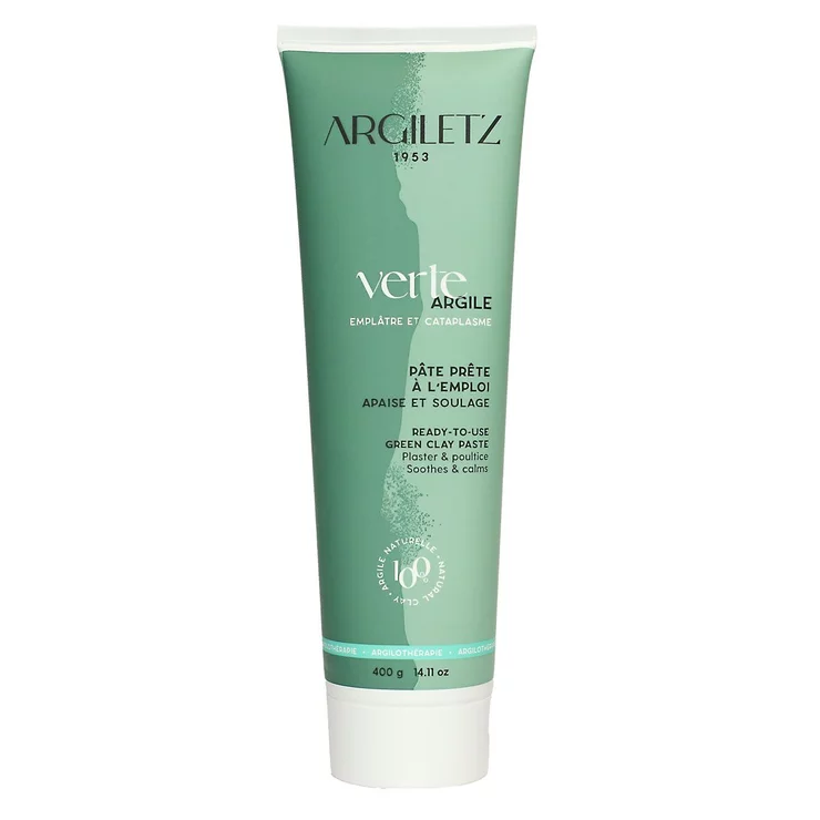 Pâte d'argile verte Argiletz 400g – Cataplasme & Masque prêt à l'emploi pour visage, cheveux et genou