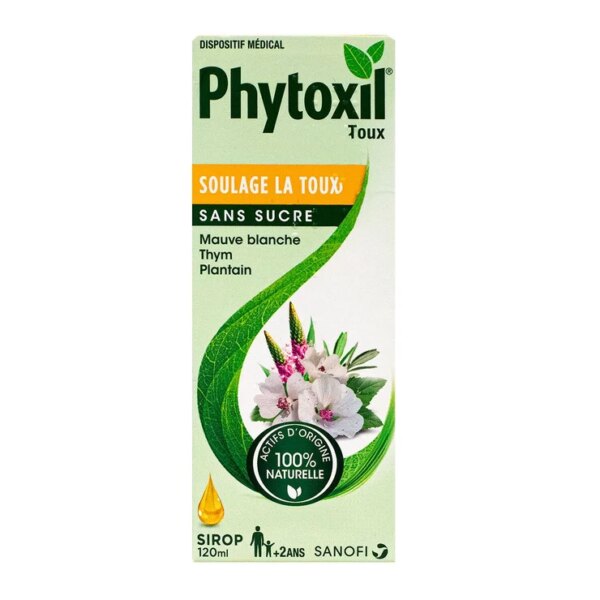 Phytoxil Sirop Sans Sucre 120ml - Traitement Toux Sèche et Grasse