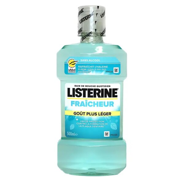 Fraicheur bain de bouche protection 24h goût plus léger 500ml
