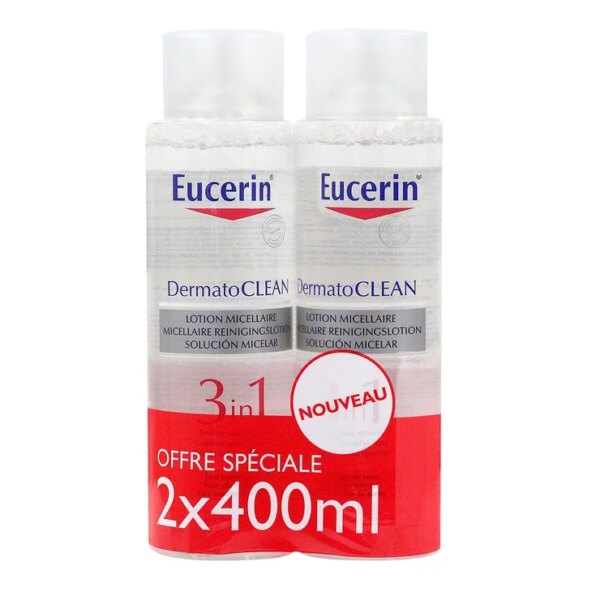 Eucerin Duo Lotion Dermatoclean Eau Micellaire 2 x 400ml