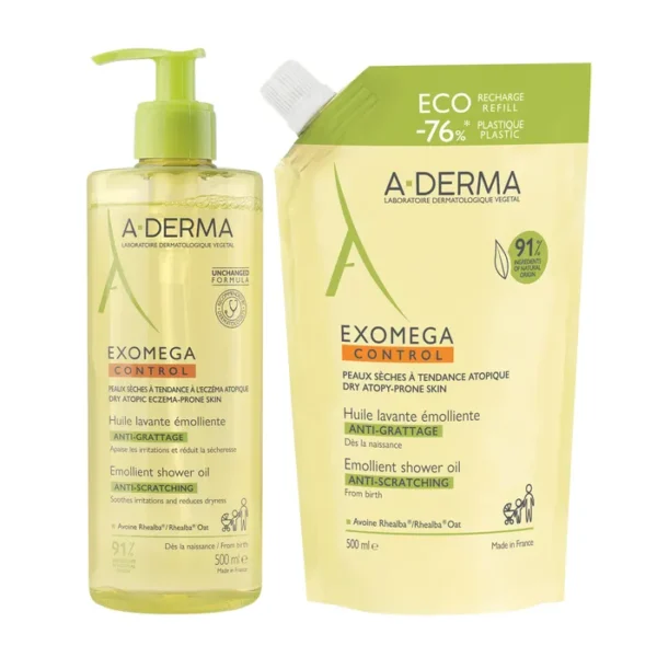 Exomega Control huile lavante émolliente 2x500ml