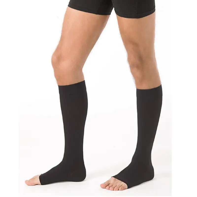 chaussettes contention pied ouvert noir, homme classe 3