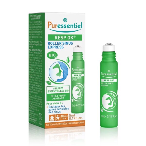 Roller Sinus Express 6ml Respiratoire Aux 6 Huiles Essentielles Bio Puressentiel
