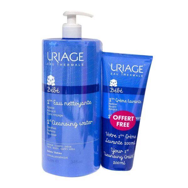 Bébé 1ère eau nettoyante sans rinçage 1 L + crème offerte