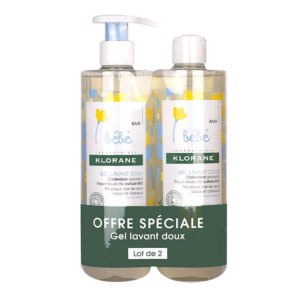 Klorane Bébé Gel Lavant Doux Lot de 2 x 500 ml