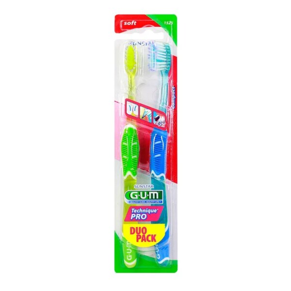 GUM Technique Pro Duo Pack 2 Brosses à Dents Souple 1525