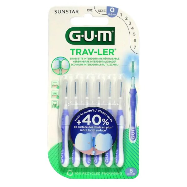 Gum Brossettes interdentaires Trav-Ler 0.6 mm - x 6