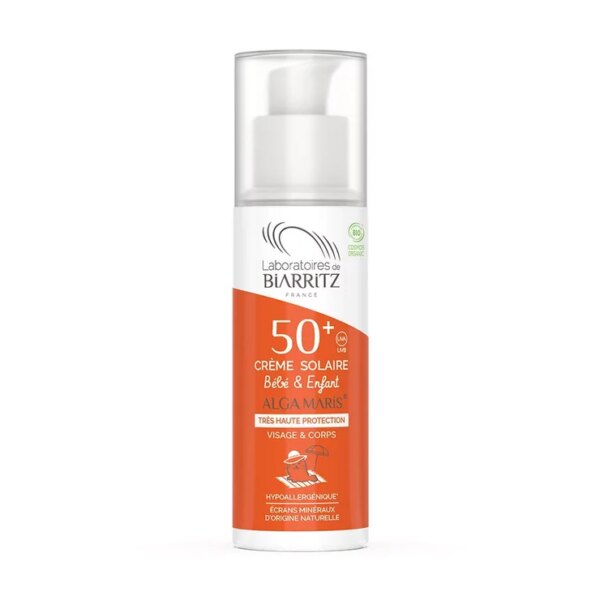 Crème Solaire Bébé et Enfant SPF50+ Bio 100ml Alga Maris Haute protection