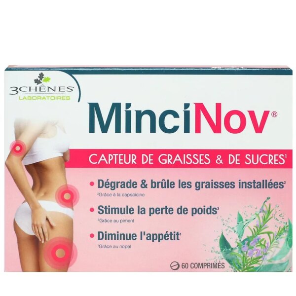 MinciNov Capteur de Graisses & de Sucres 60 Comprimés