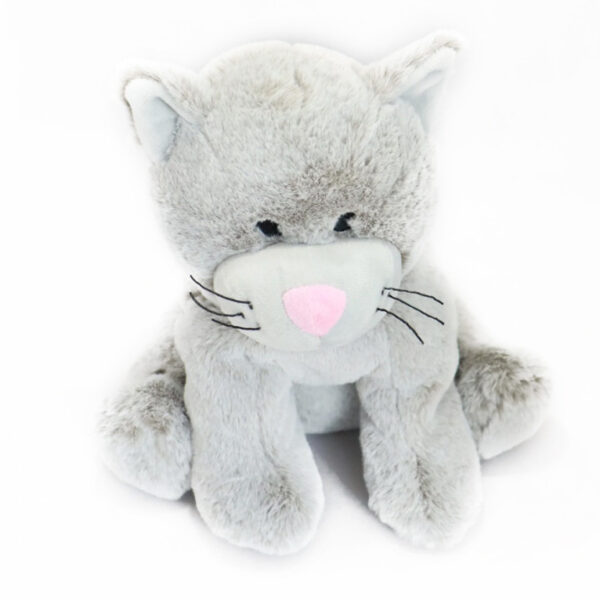 Chat Gris peluche bouillote Déhoussable