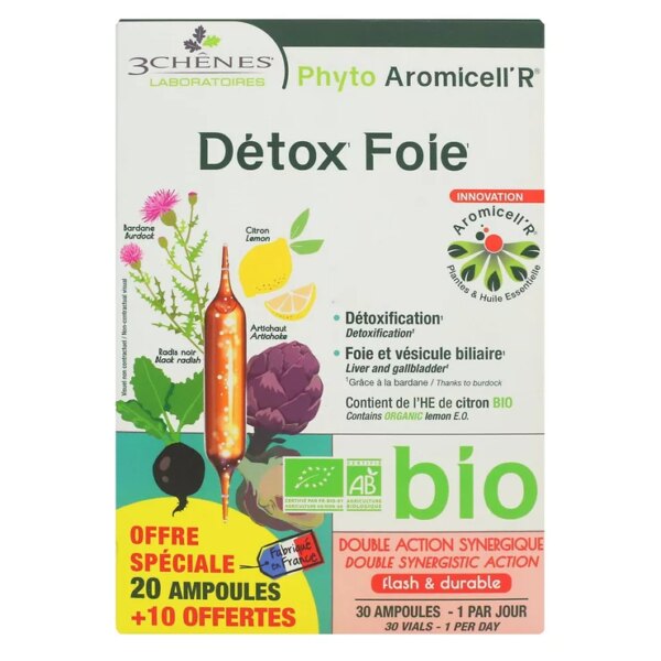 Ampoules Detox Foie Bio x20 + 10 offertes