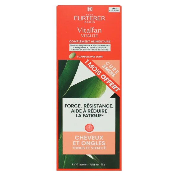 René Furterer Vitalfan Vitalité Lot de 3 x 30 Capsules