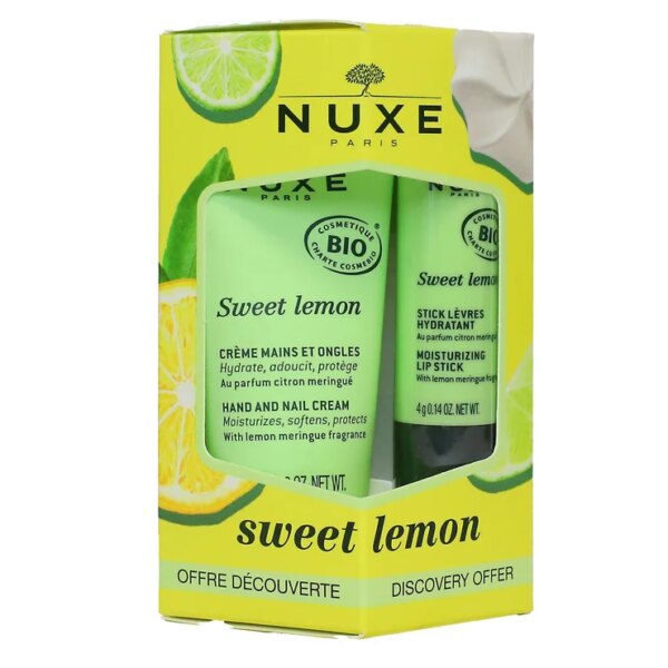 Sweet Lemon Crème Mains et Ongles Bio 30 ml + Stick Lèvres Hydratant Bio 4 g
