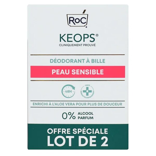 Keops Sensitive déodorant à bille 48h 2x30ml