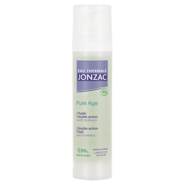 Fluide Double Action Anti-Age, Anti-Imperfections 40ml Pure Age Peaux adultes à imperfections Eau thermale Jonzac