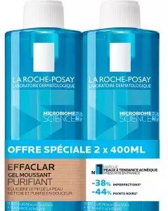 Effaclar Gel Moussant Purifiant Lot de 2 x 400 ml