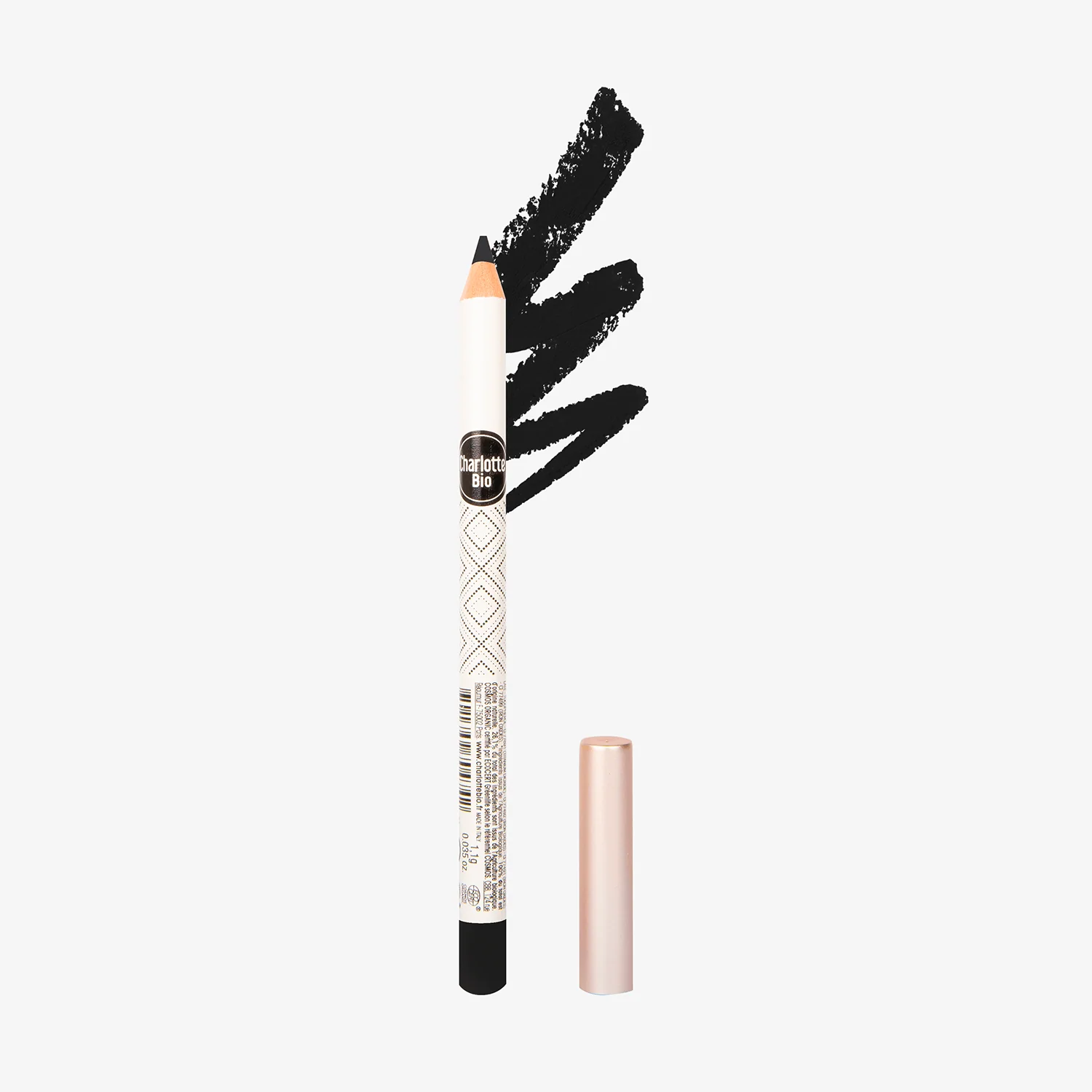 Charlotte Bio – Crayon yeux longue tenue bio noir, 1,1g