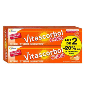 Vitascorbol C 1000 lot 2x20 comprimés effervescents vitamine C Cooper