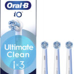Oral-B Série iO Ultimate Clean, Brossettes rondes de rechange Authentiques, avec brins CrissCross pour un brossage avancé en profondeur et l’élimination de la plaque dentaire, conçues pour les brosses à dents électriques Oral-B iO , 3