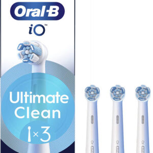 Oral-B Série iO Ultimate Clean, Brossettes rondes de rechange Authentiques, avec brins CrissCross pour un brossage avancé en profondeur et l’élimination de la plaque dentaire, conçues pour les brosses à dents électriques Oral-B iO , 3