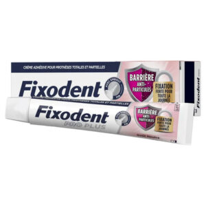 Fixodent Pro Plus Barrière Anti-Particules  Crème Adhésive pour prothèses Totales & Partielles 40ml