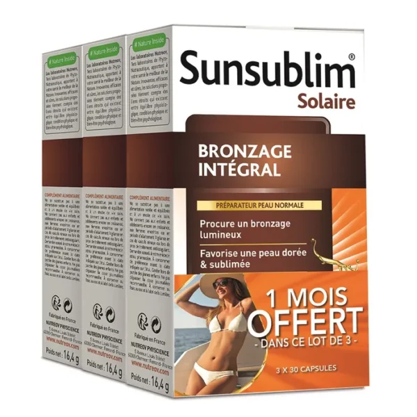 Sunsublim Bronzage Intégral Peau Normale Lot de 3 x 30 Capsules