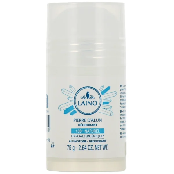 Laino Pierre d'Alun Déodorant Naturel Anti-Transpirant Sans Sels d'Aluminium Ajoutés 75 g