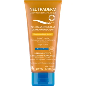 Neutraderm Gel Douche Surgras Dermo-Protecteur Peaux Sèches et Sensibles Dès la Naissance Format Voyage 100 ml