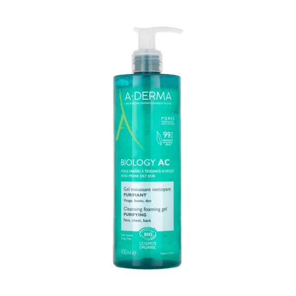 A-Derma Biology AC Gel Moussant Nettoyant Purifiant 400 ml
