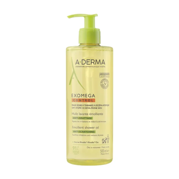 A-Derma Exomega Control Huile Lavante Émolliente Anti-Grattage Éco-Recharge 500 ml