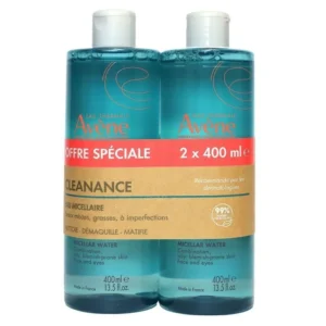 Avène Cleanance Eau Micellaire Matifiante Peaux Grasses à Imperfections Duo 2 x 400 ml