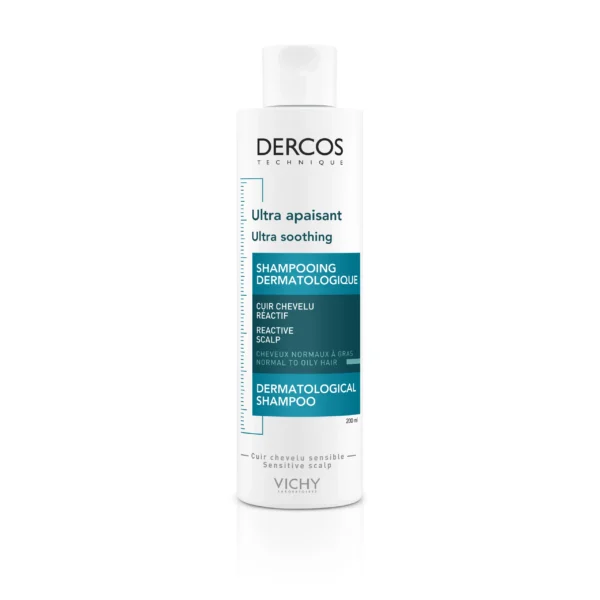 Vichy Dercos Shampooing Ultra-Apaisant Cheveux Normaux à Gras Cuir Chevelu Sensible 200 ml