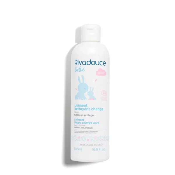 Rivadouce Bébé Liniment Nettoyant Bio Soin du Siège Fleur de Lotus Prévient les Rougeurs 500 ml