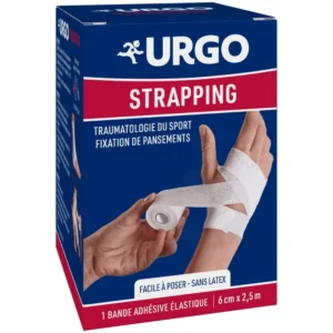 UrgoStrapping Bande Adhésive Élastique Contention Sport 2,5 m x 6 cm