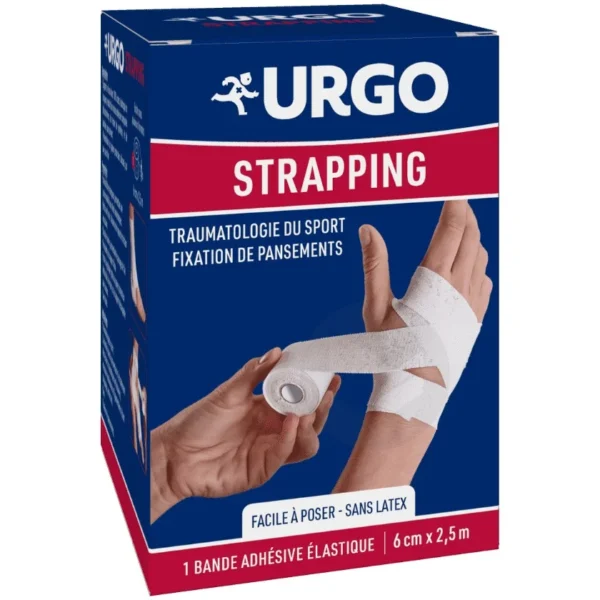 UrgoStrapping Bande Adhésive Élastique Contention Sport 2,5 m x 6 cm
