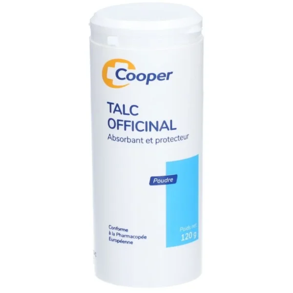 Cooper Babysoin Talc Officinal Poudre Bébé et Adulte Peaux Sensibles Irritées Transpiration des Pieds Poudreur 120 g