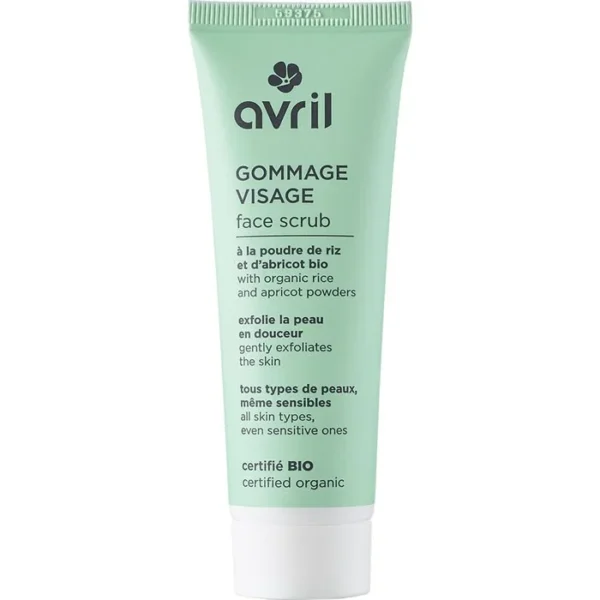 Avril Gommage Visage Poudre de Riz et Noyau d'Abricot Certifié Bio 50 ml