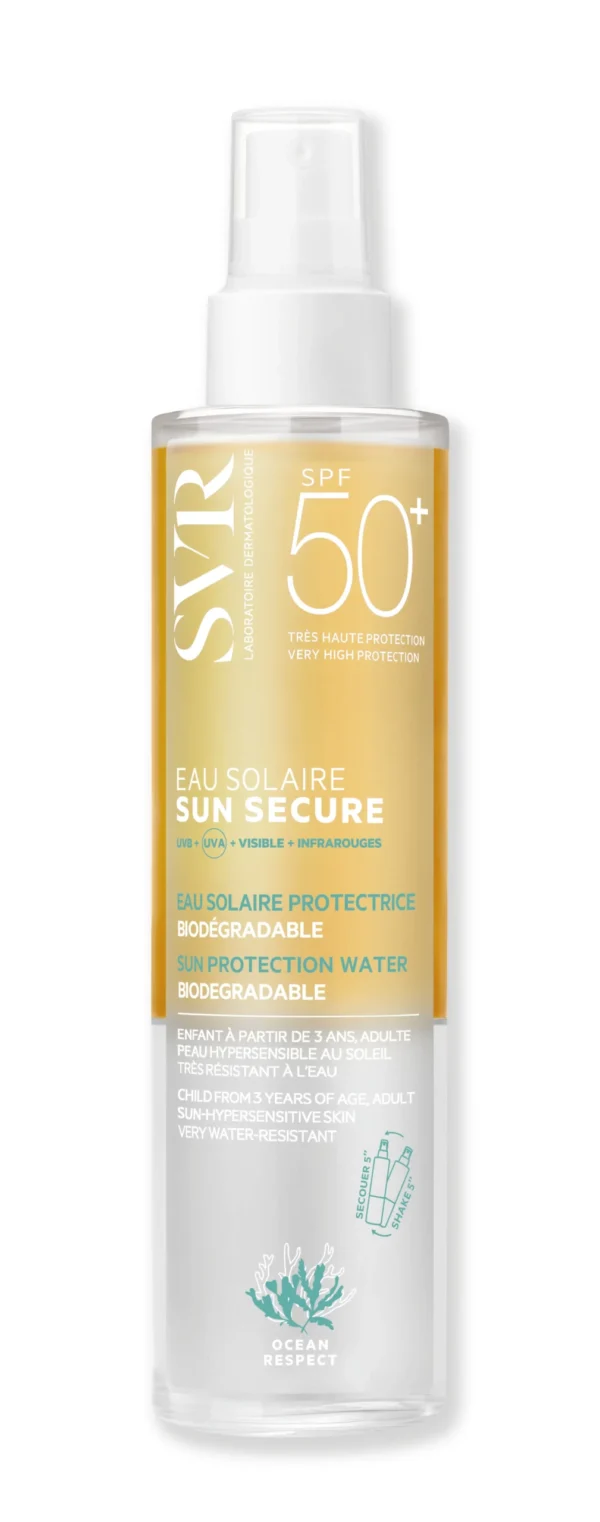 SVR Sun Secure Eau Solaire Protectrice SPF 50+ Bi-Phase Brume Ultra-Fraîche Hydratante Peaux Hypersensibles 200 ml