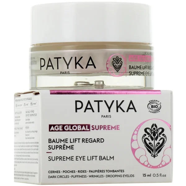 Patyka Age Global Suprême Recharge Baume Lift Regard Suprême Bio Cernes Poches Rides Sans Parfum 15 ml