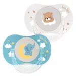 Dodie Duo Sucettes Anatomiques Silicone +6 Mois Cœur Téterelle Nervurée Bouclier Aéré Lot de 2