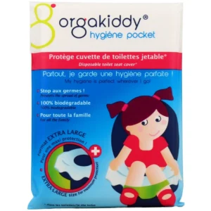 Orgakiddy Protège-Cuvette WC Jetables Papier Recyclé Biodégradable Format XL Toute la Famille Lot de 10