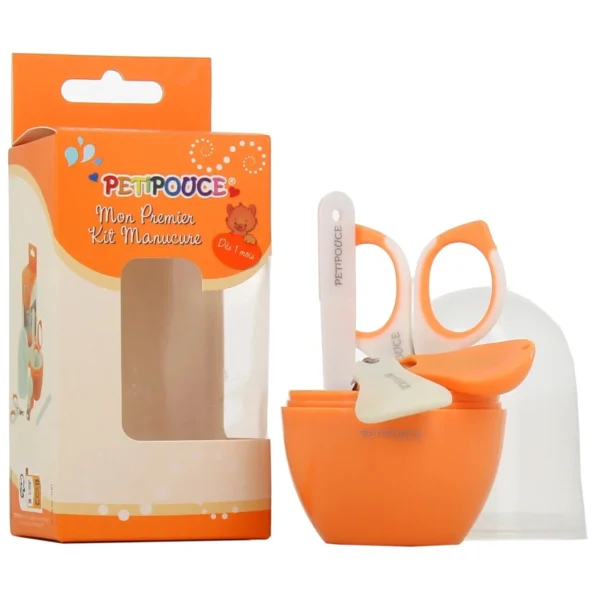 Petipouce Mon Premier Kit Manucure Bébé Lime Ciseaux Coupe-Ongles Dès 1 Mois