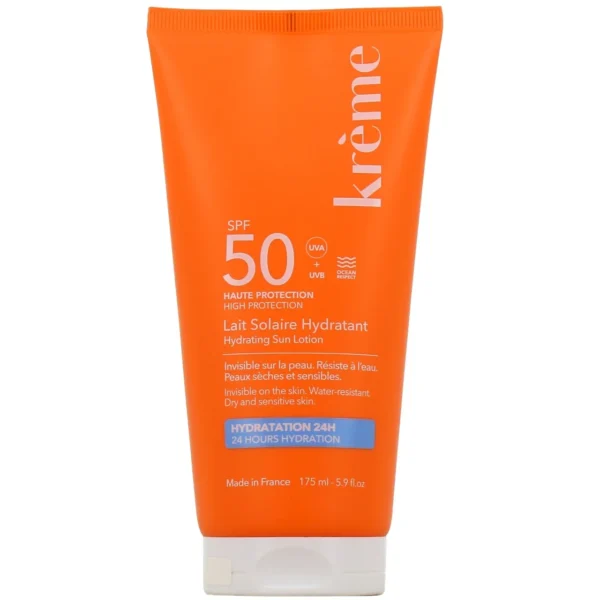 Krème Lait Solaire Hydratant SPF50 Corps Peaux Sèches et Sensibles Parfum Monoï 175 ml