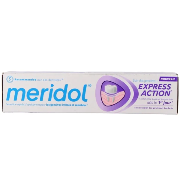 Meridol Dentifrice Soin des Gencives Express Action Gencives Irritées Fluor 1450 ppm 75 ml